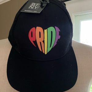 NWT Pride Rainbow Graphic Black Snapback Hat Cap